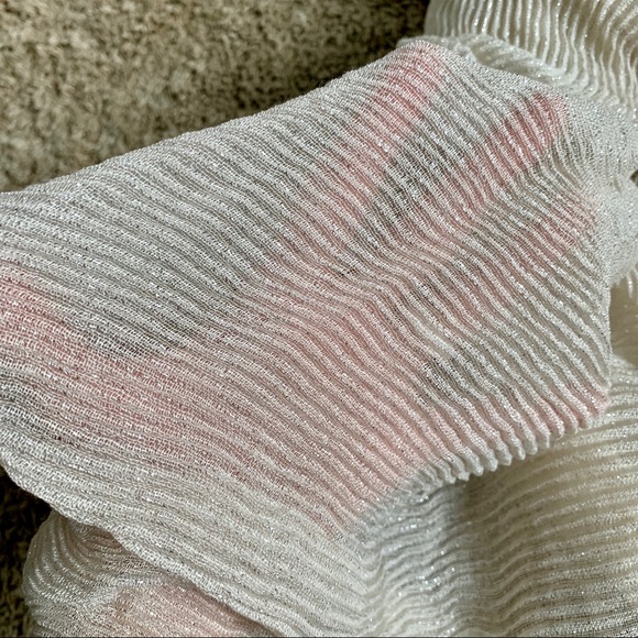 Cream Sheer Sparkly Scarf 🧣 - Picture 3 of 4